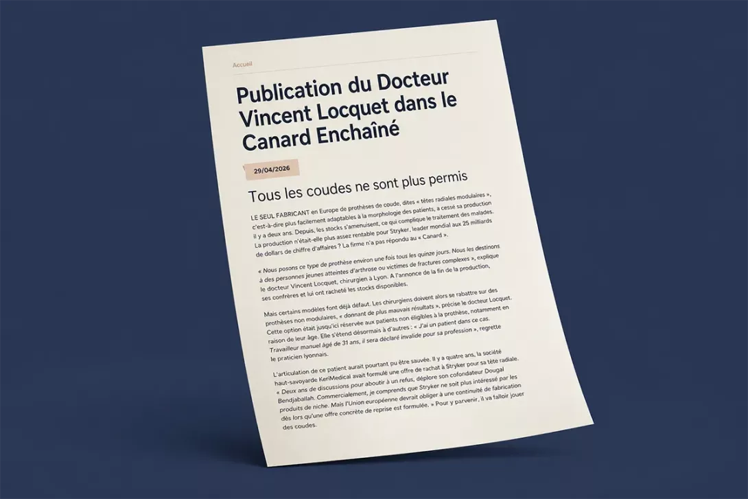 Publication du Docteur Vincent Locquet dans le Canard Enchain&eacute;